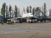 [PHOTO: Concorde G-BOAD outside the hangars, nearly head-on (295kB)]