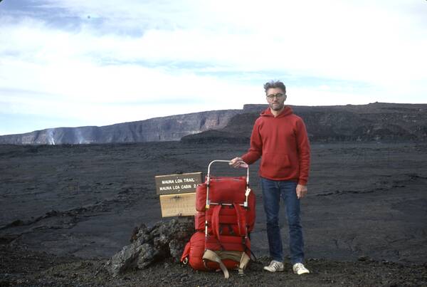 [PHOTO: Roger on Mauna Loa: 27kB]