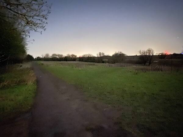 [PHOTO: Meadow path by moonlight: 23kB]